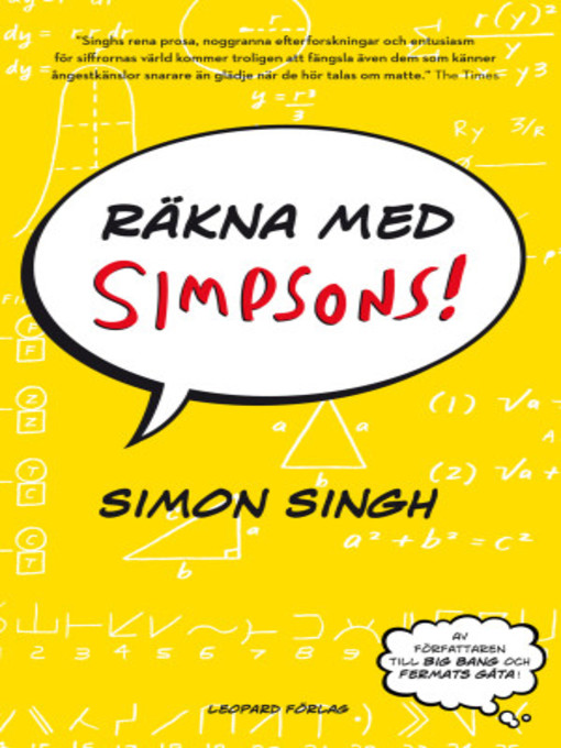 Titeldetaljer för Räkna med Simpsons! av Simon Singh - Tillgänglig